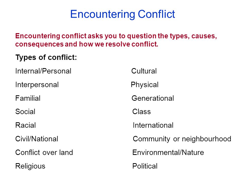 Encountering Conflict